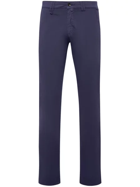 Pantaloni chino Billionaire cu broderie albastru