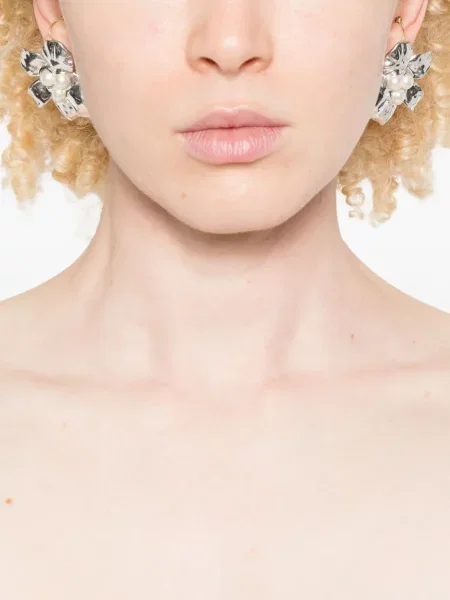 Cercei Ryenn's Eyes cu model floral argintiu