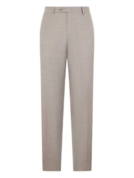 Vlněné kalhoty Brooks Brothers hnědé