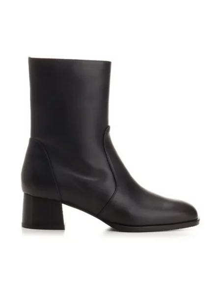 Botki Stuart Weitzman skórzane na słupku czarne