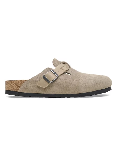 Klapki Birkenstock plecione zamszowe brązowe