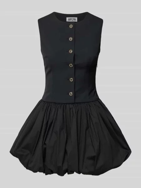 Sukienka koktajlowa z listwą guzikową model ‘Bea’ Amy Lynn czarna
