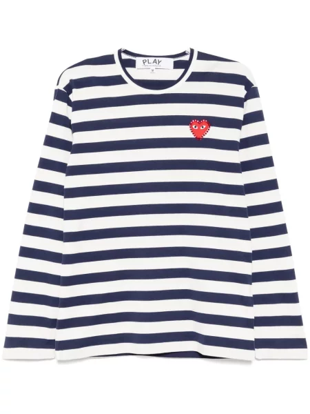 Tricou Comme Des Garcons Play cu dungi alb