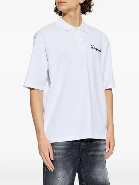 Polo Dsquared2 cu broderie alb