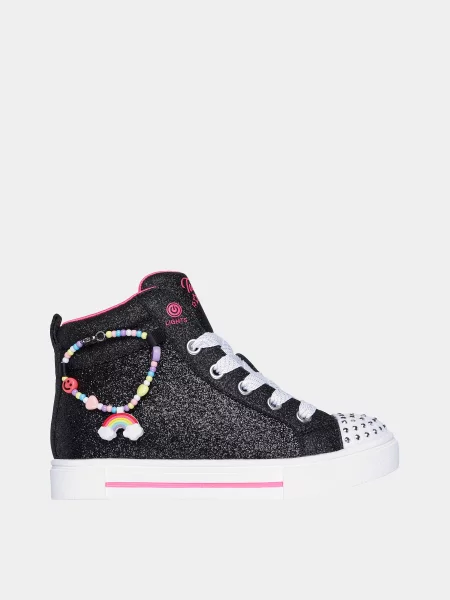 Дитячі Кеди високі Skechers Twinkle Toes: Twinkle Sparks Charm Bestie текстиль/штучна шкіра чорний
