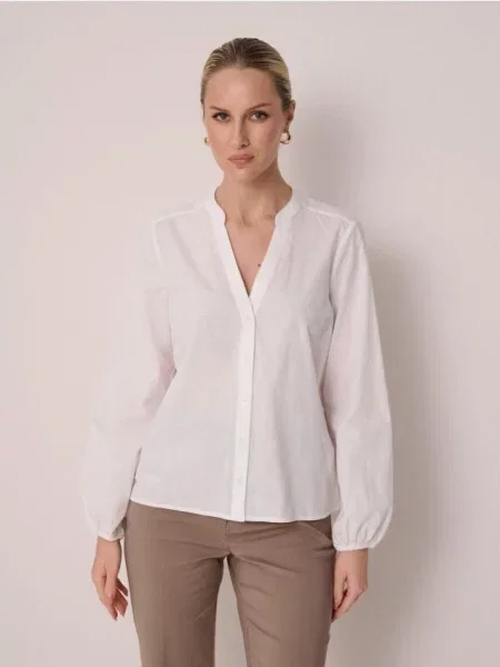 Жаккардовая рубашка Sinsay с пышными рукавами