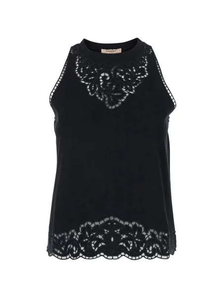 Croșetat top Twinset negru