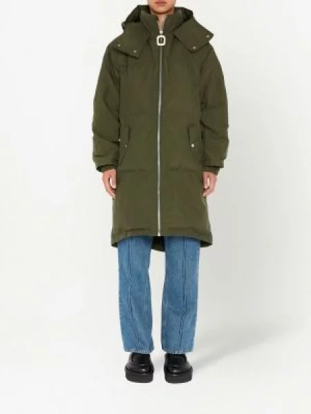 Paltas Jw Anderson su gobtuvu žalia