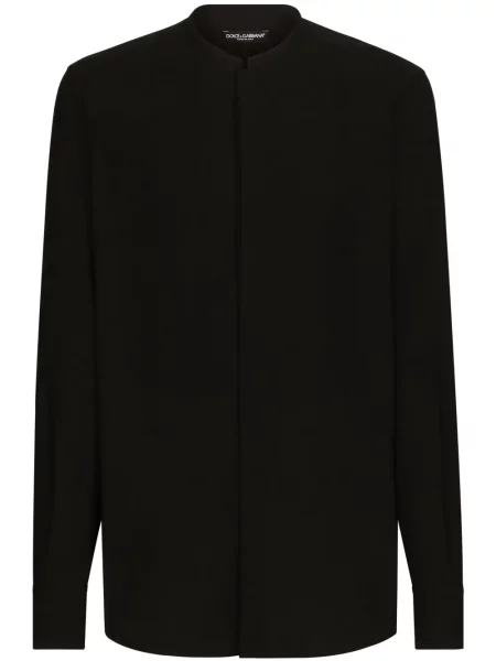 Cămașă Dolce & Gabbana de mătase lungă negru