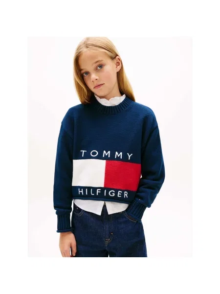 Sveter Tommy Hilfiger modrá