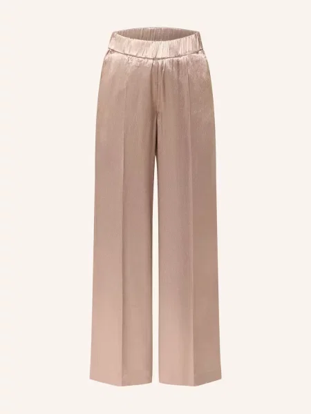 Opus Pants Satyna Spodnie Mucia Shine beige beżowe