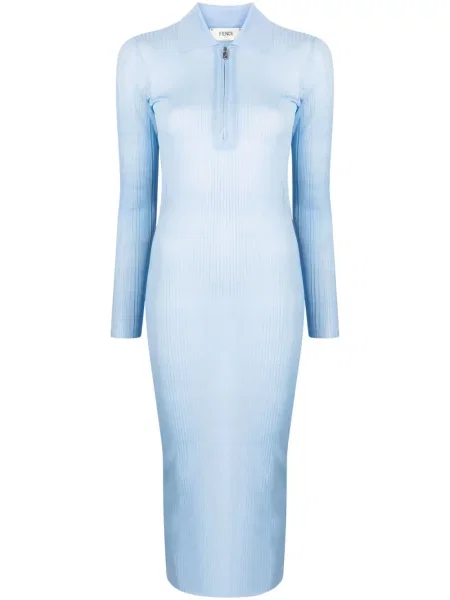 Rochie maxi Fendi până la genunchi de costum albastru