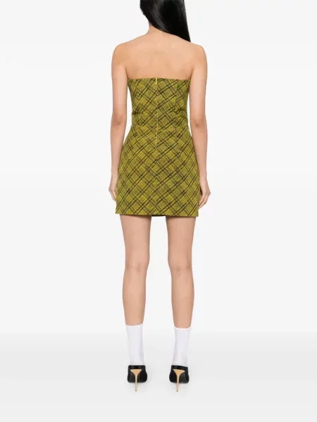 Rochie Alessandra Rich în carouri de costum galben