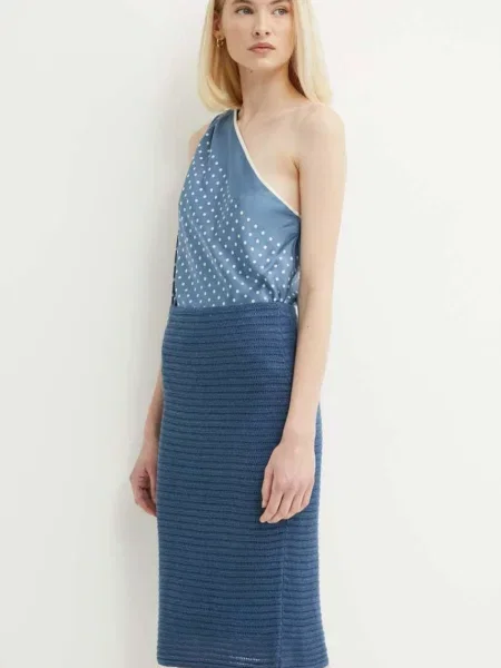 Fustă Lauren Ralph Lauren de in albastru