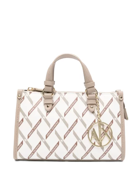 Shopper táska Armani Exchange nyomtatás fehér