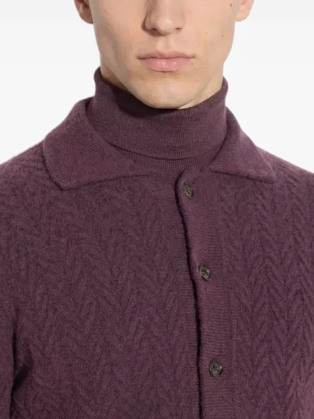 Pulover Paolo Pecora cu model herringbone violet