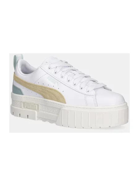 Puma buty Mayze Lth beżowy na platformie białe