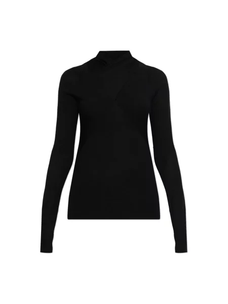 Sweter z golfem Toteme wełniany do golfa czarny