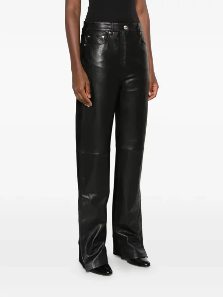 Pantaloni Sportmax din piele negru