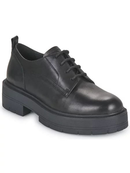 Kožne cipele Geox s platformom crna