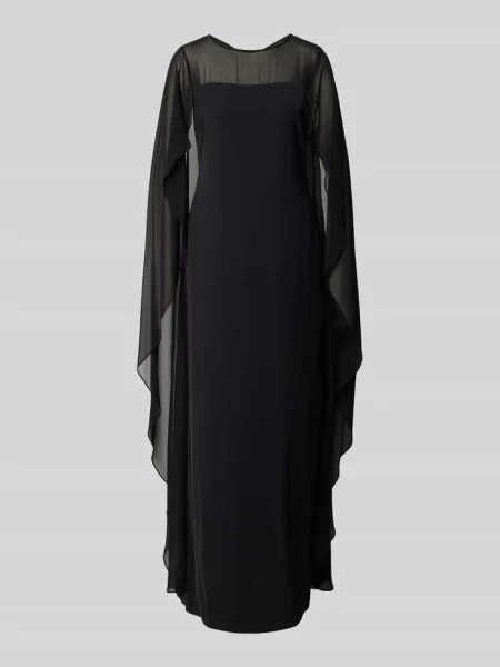 Sukienka wieczorowa z lejącego materiału model ‘LAVATI’ Lauren Ralph Lauren czarna