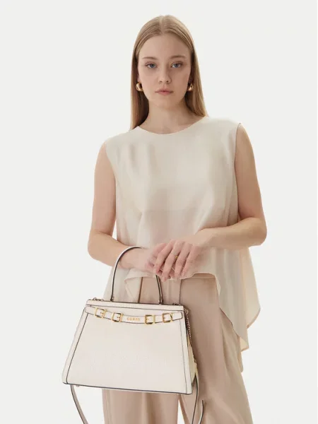 Guess Дамска чанта Dovie Екрю