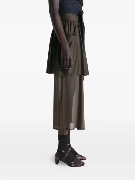 Fustă Lemaire asimetrică drapată maro