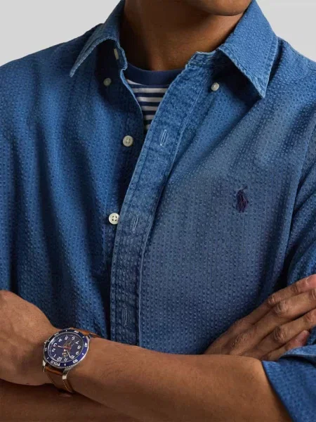 Koszula casualowa o kroju regular fit z czystej bawełny Polo Ralph Lauren niebieska