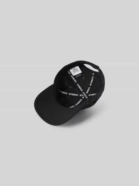Czapka z daszkiem z detalem z logo Vetements czarna