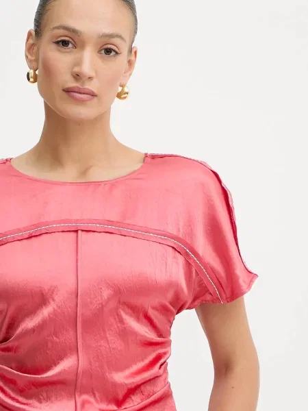 Блузка Pinko однотонна рожевий