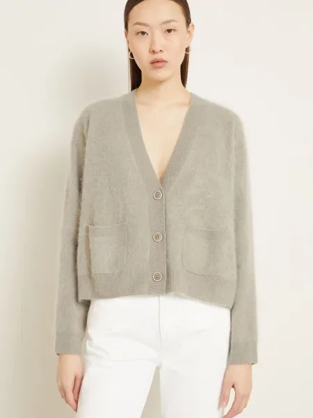 Iris Von Arnim Swetry Kobieta L Kaszmir Brushed Cashmere Cardigan szary