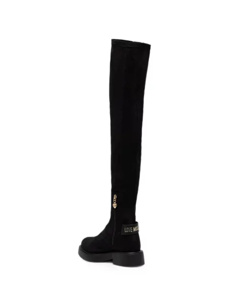 Cizme Love Moschino cu autograf negru