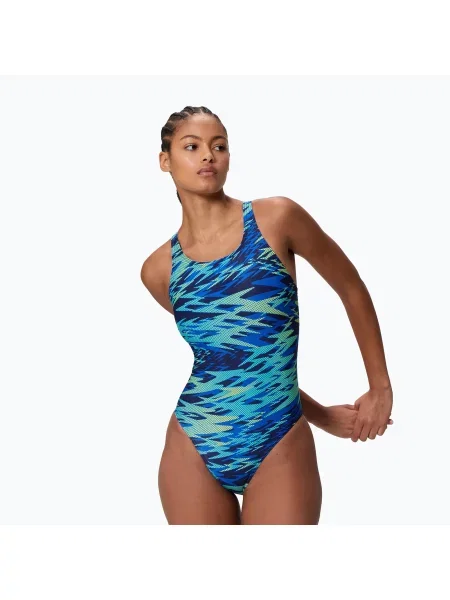 Costum de baie întreg pentru femei Speedo Hyperboom Print Medalist peacoat