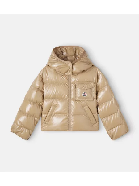 Pūkinė striukė Moncler Enfant smėlinė