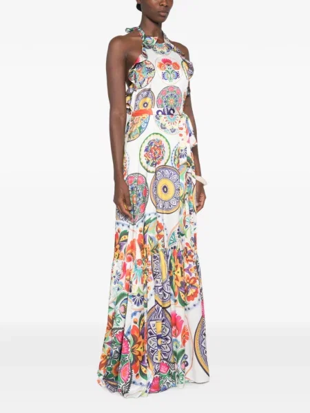 Rochie maxi Twinset cu imagine alb