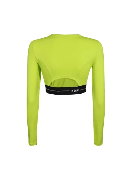 Krótki top Msgm z logo zielony