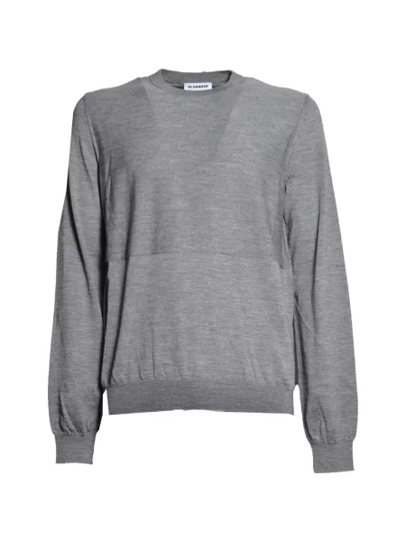 Pulover Jil Sander cu decolteu rotund gri