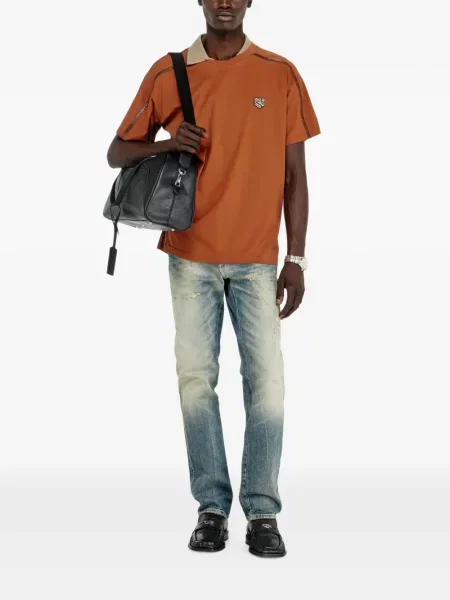 Tricou Diesel cu autograf portocaliu