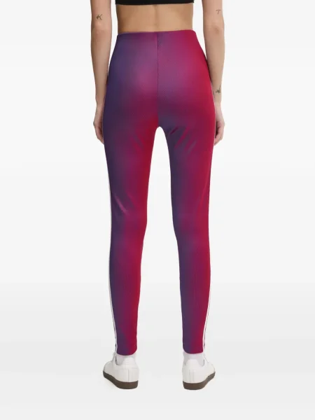 Pantaloni palazzo Adidas cu dungi plisat cu imagine albastru