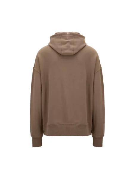 Bluza z kapturem Herno z kapturem z logo brązowa