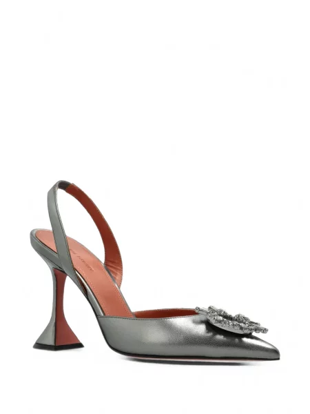 Pantofi cu toc Amina Muaddi gri