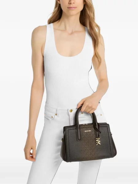 Geantă Michael Kors cu autograf maro