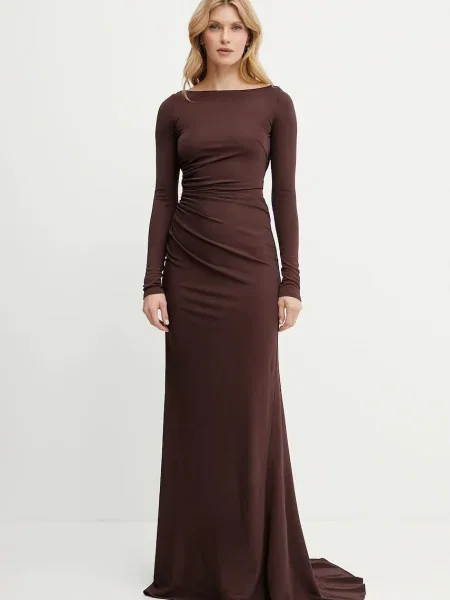 Elisabetta Franchi rochie maxi evazati maro