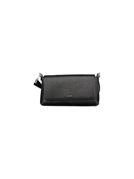 Lniana torebka crossbody Calvin Klein czarna