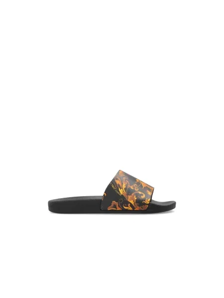 Versace Jeans Couture Obuwie Kobieta Wielobarwność 36 EU Klapki z nadrukiem barokowym czarne