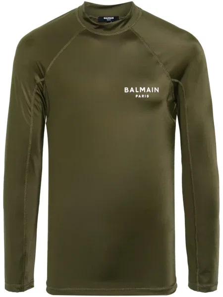 Tricou Balmain cu imagine lung verde