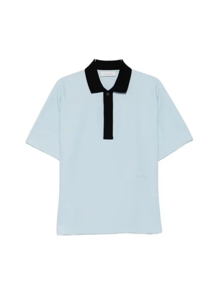 Koszulka polo Lanvin z krótkim rękawem niebieska