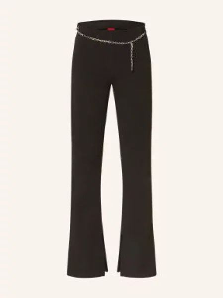Hugo Bootcut Kalhoty Nenrietta S Rozšířenými Nohavicemi Z Džersího Úpletu černá