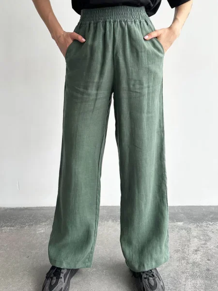 Брюки с высокой посадкой зелені