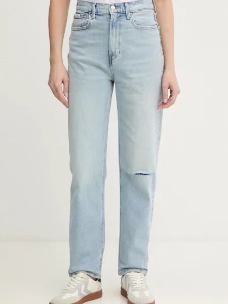 Calvin Klein Jeans jeansy high waist niebieskie